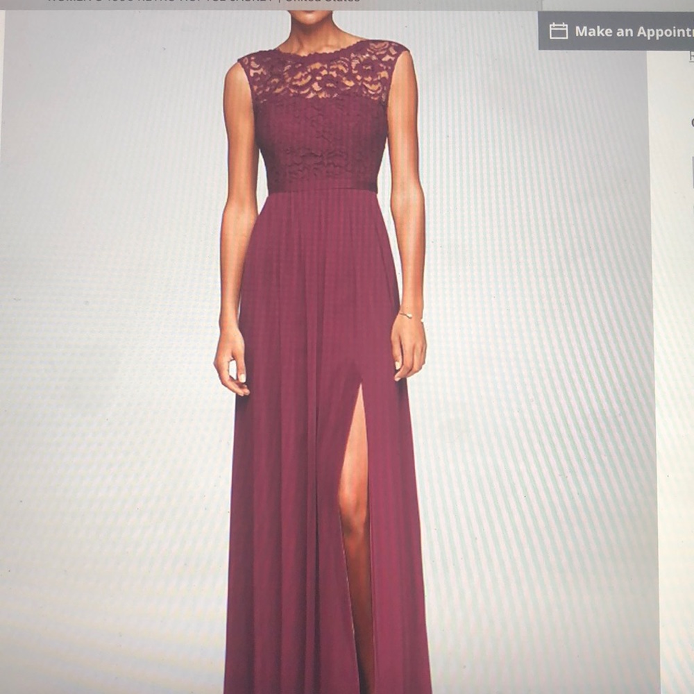 David’s Bridal Bridesmaid Dress in Wine - 10